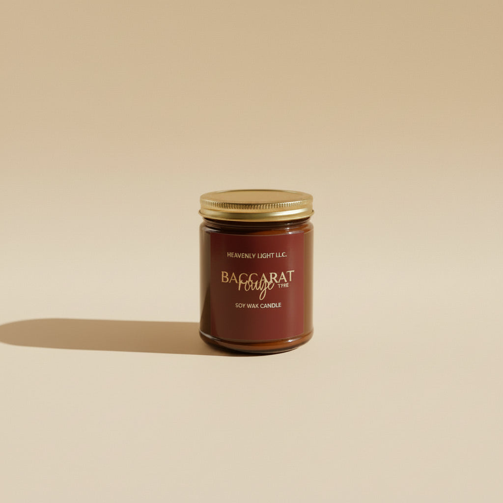 Baccarat Rouge (type) Coconut Wax Candle – 9oz Amber Jar