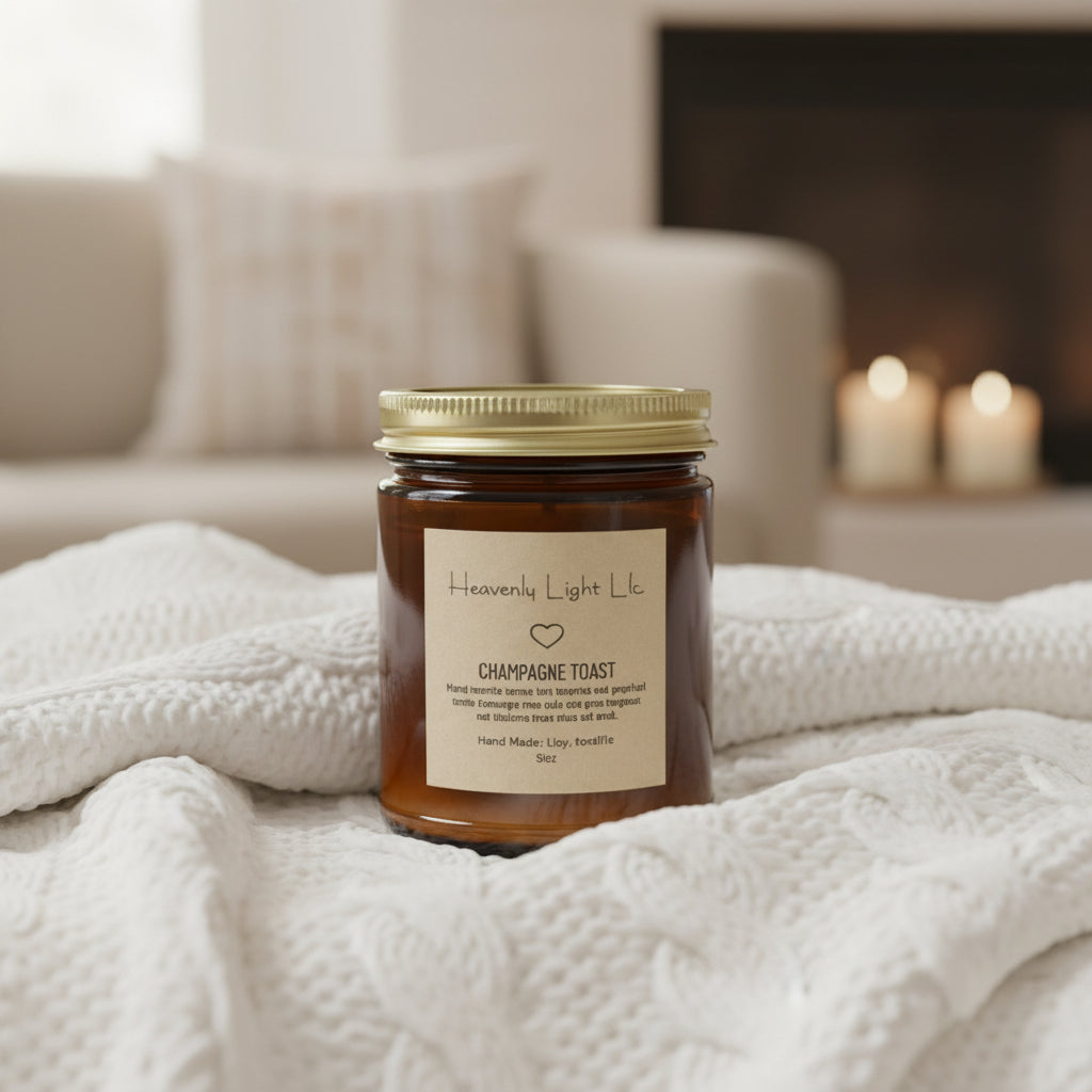 Champagne Toast Coconut Wax Candle – 9oz Amber Jar